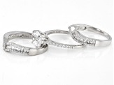 White Cubic Zirconia Rhodium Over Sterling Silver 3 Ring Set 5.58ctw