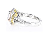 White Cubic Zirconia Rhodium and 18K Yellow And Rose Gold Over Sterling Silver Ring 2.53ctw