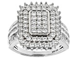 White Cubic Zirconia Platinum Over Sterling Silver Ring 3.50ctw