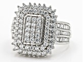 White Cubic Zirconia Platinum Over Sterling Silver Ring 3.50ctw
