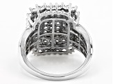 White Cubic Zirconia Platinum Over Sterling Silver Ring 3.50ctw