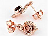 Mocha And White Cubic Zirconia 18K Rose Gold Over Sterling Silver Earrings 3.02ctw