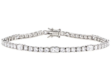 Picture of White Cubic Zirconia Platinum Over Sterling Silver Tennis Bracelet 9.31ctw