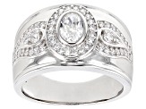 White Cubic Zirconia Rhodium Over Sterling Silver Ring 1.50ctw
