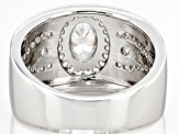 White Cubic Zirconia Rhodium Over Sterling Silver Ring 1.50ctw