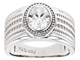 White Cubic Zirconia Rhodium Over Sterling Silver Ring 2.52ctw