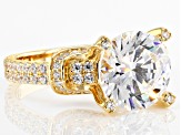 White Cubic Zirconia 18k Yellow Gold Over Sterling Silver Ring 7.10ctw