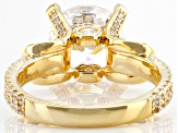 White Cubic Zirconia 18k Yellow Gold Over Sterling Silver Ring 7.10ctw