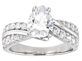 White Cubic Zirconia Rhodium Over Sterling Silver Ring 3.39ctw