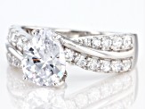 White Cubic Zirconia Rhodium Over Sterling Silver Ring 3.39ctw