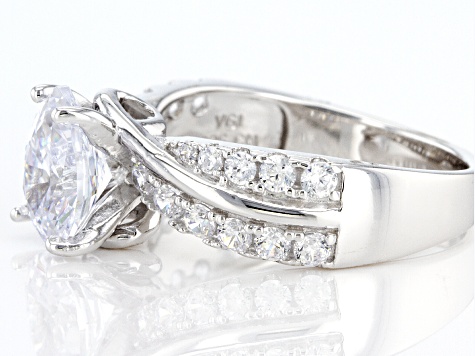 White Cubic Zirconia Rhodium Over Sterling Silver Ring 3.39ctw