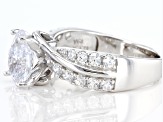 White Cubic Zirconia Rhodium Over Sterling Silver Ring 3.39ctw