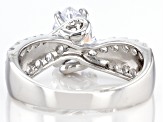 White Cubic Zirconia Rhodium Over Sterling Silver Ring 3.39ctw