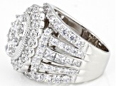 White Cubic Zirconia Rhodium Over Sterling Silver Ring 7.43ctw