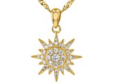 White Cubic Zirconia 18k Yellow Gold Over Sterling Silver Pendant With Chain 0.61ctw