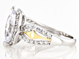 White Cubic Zirconia Rhodium And 14k Yellow Gold Over Sterling Silver Ring 3.50ctw