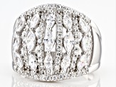 White Cubic Zirconia Platinum Over Sterling Silver Ring 3.10ctw