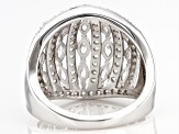 White Cubic Zirconia Platinum Over Sterling Silver Ring 3.10ctw