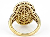 Yellow And White Cubic Zirconia 18k Yellow Gold Over Sterling Silver Ring 3.25ctw