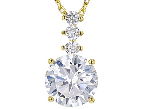 White Cubic Zirconia 18K Yellow Gold Over Sterling Silver Necklace 4.98ctw
