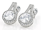 White Cubic Zirconia Platinum Over Sterling Silver Earrings 7.68ctw