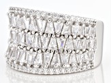 White Cubic Zirconia Rhodium Over Sterling Silver Ring 4.18ctw