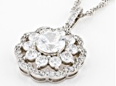 White Cubic Zirconia Rhodium Over Sterling Silver Pendant With Chain 4.87ctw