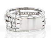 White Cubic Zirconia Rhodium Over Sterling Silver Ring 3.70ctw