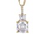 White Cubic Zirconia 18K Yellow Gold Over Sterling Silver Pendant With Chain 6.87ctw
