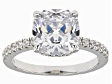 White Cubic Zirconia Rhodium Over Sterling Silver Ring 6.02ctw