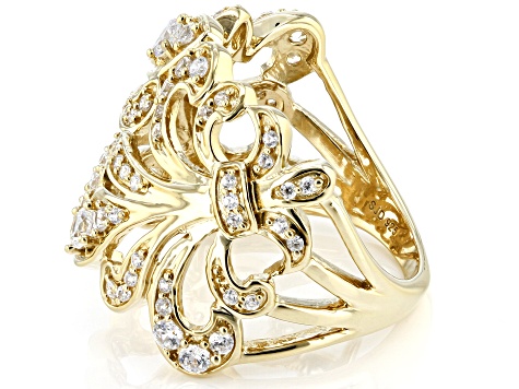 アクセサリー 18k ring Gold White Cubic Zirconia 18k Yellow Gold Over Sterling Silver