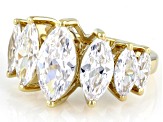 White Cubic Zirconia 18k Yellow Gold Over Sterling Silver Ring 8.12ctw