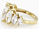 White Cubic Zirconia 18k Yellow Gold Over Sterling Silver Ring 8.12ctw
