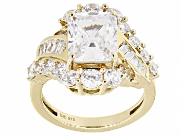Picture of White Cubic Zirconia 18K Yellow Gold Over Sterling Silver Ring 8.90ctw