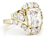 White Cubic Zirconia 18K Yellow Gold Over Sterling Silver Ring 8.90ctw