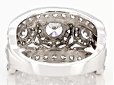 White Cubic Zirconia Rhodium Over Sterling Silver Ring 4.80ctw