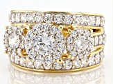 White Cubic Zirconia 18K Yellow Gold Over Sterling Silver Ring 4.80ctw