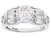 White Cubic Zirconia Platinum Over Sterling Silver Ring 4.68ctw