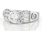 White Cubic Zirconia Platinum Over Sterling Silver Ring 4.68ctw