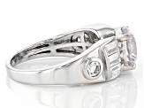 White Cubic Zirconia Platinum Over Sterling Silver Ring 4.68ctw