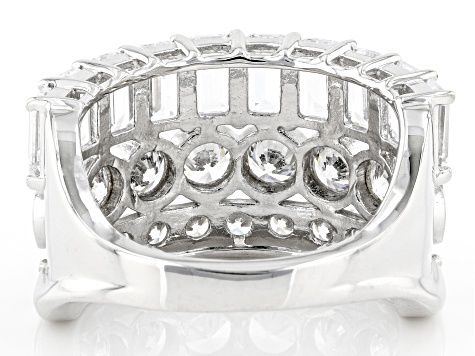 White Cubic Zirconia Rhodium Over Sterling Silver Ring 8.25