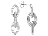 White Cubic Zirconia Rhodium Over Sterling Silver Earrings 2.88ctw