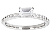 White Cubic Zirconia Platinum Over Sterling Silver Ring Set 4.51ctw