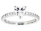 White Cubic Zirconia Platinum Over Sterling Silver Ring Set 4.51ctw