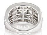 White Cubic Zirconia Platinum Over Sterling Silver Ring 6.51ctw