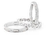 White Cubic Zirconia Rhodium Over Sterling Silver 3 Ring Set 3.28ctw