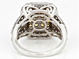 Yellow And White Cubic Zirconia Platinum Over Sterling Silver Ring 2.70ctw