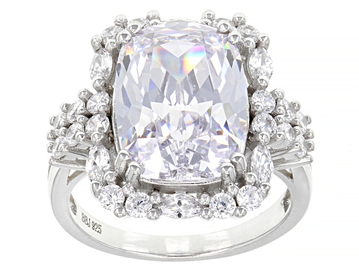 5000vt銀トレ White Cubic Zirconia Rhodium Over Sterling Silver Rings 2.00