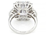 White Cubic Zirconia Platinum Over Sterling Silver Ring 13.57ctw