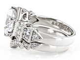 White Cubic Zirconia Rhodium Over Sterling Silver 2 Ring Set 7.45ctw